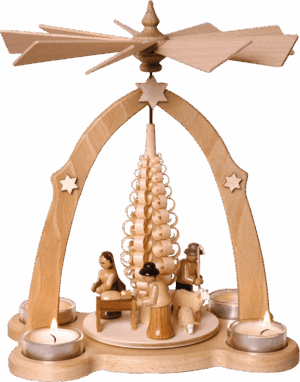 Teelichtpyramide Christi Geburt - 27 cm