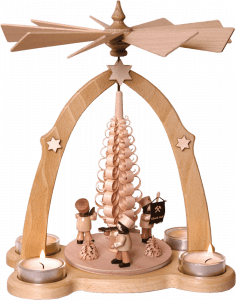 Teelichtpyramide Bergleute - 27 cm