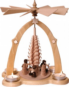 Teelichtpyramide Waldleute - 27 cm