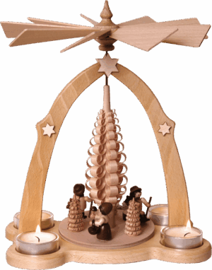 Teelichtpyramide Waldleute - 27 cm