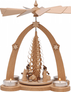 Teelichtpyramide Winterkinder - 27 cm