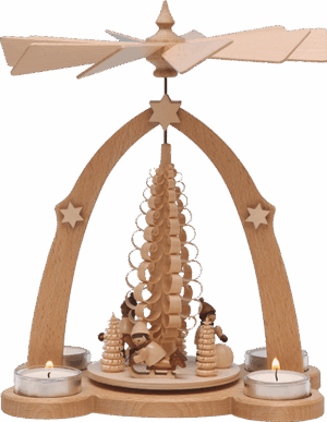 Teelichtpyramide Winterkinder - 27 cm