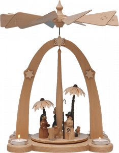 Teelichtpyramide Christi Geburt - 38 cm