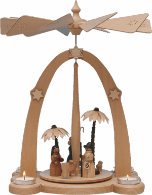 Teelichtpyramide Christi Geburt - 38 cm