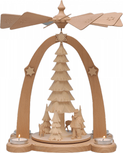 Teelichtpyramide Waldmotiv - 38 cm