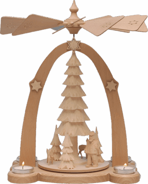 Teelichtpyramide Waldmotiv - 38 cm