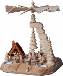 Felsenpyramide Räucherhaus auf geschnitztem Sockel - Teelicht