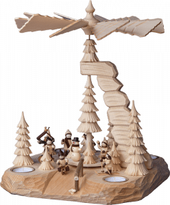 Felsenpyramide Vogelfütterung auf geschnitztem Sockel - Teelicht