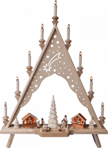 Lichterecke Weihnachtsmarkt mit beleuchtetem Baum - 60 cm