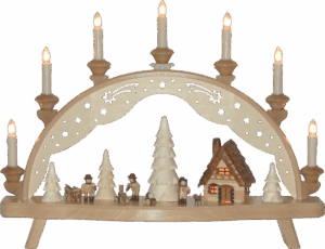 Schwibbögen mit beleuchtetem Baum