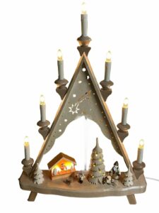 Lichterecke Weihnachtsmarkt mit beleuchtetem Baum - 40 cm