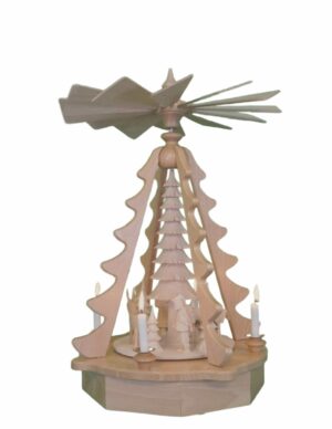 Pyramide Waldmotiv mit geschwungenen Streben - 2 stöckig - 63 cm