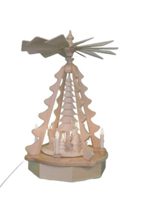 Pyramide Waldmotiv mit geschwungenen Streben - elektrisch - 63 cm