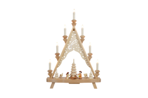 Lichterecke Christi Geburt mit beleuchtetem Baum - 39 cm