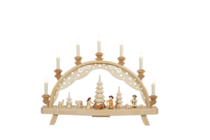 Schwibbogen Christi Geburt mit beleuchtetem Baum - 52 cm